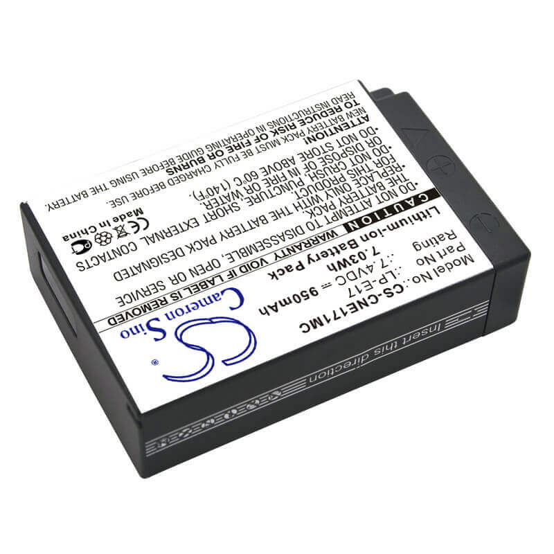Battery For Canon, Eos 200d, Eos 750d, Eos 760d 7.4v, 950mah - 7.03wh Batteries for Electronics Cameron Sino Technology Limited (Suspended)