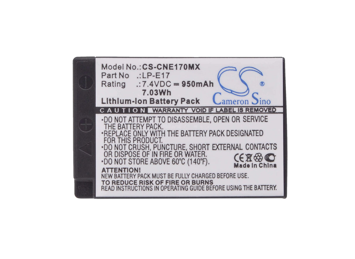 Camera Battery For Canon, Eos 750d, Eos 760d, Eos 800d, Eos Kiss X8i 7.4v, 950mah - 7.03wh Camera Cameron Sino Technology Limited (Camera)
