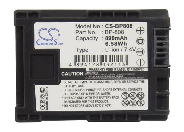 7.4V, Li-ion, 890mAh, Camera battery fits Canon, 2740b002, Fs10, Fs100, 6.586Wh Camera Cameron Sino Technology Limited (Camera)