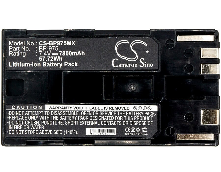 7.4V, Li-ion, 7800mAh, Camera battery fits Canon, Bp-975, Gl2, Xf100, 57.72Wh Camera Cameron Sino Technology Limited (Camera)