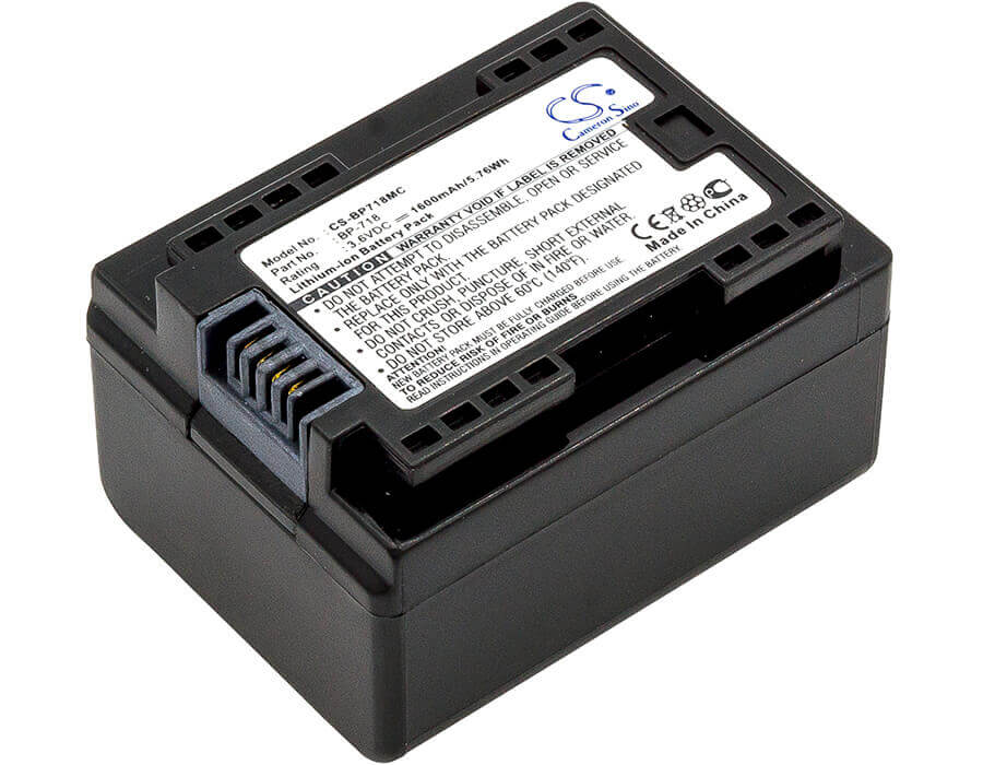 3.6V, Li-ion, 1600mAh, Camera battery fits Canon, Bp-718, Ixia Hf M56, Ixia Hf R306, 5.76Wh Camera Cameron Sino Technology Limited (Camera)