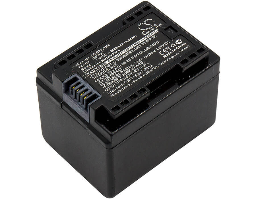 3.6V, Li-ion, 2400mAh, Camera battery fits Canon, Bp-727, Ixia Hf R306, Legria Hf R36, 8.64Wh Camera Cameron Sino Technology Limited (Camera)