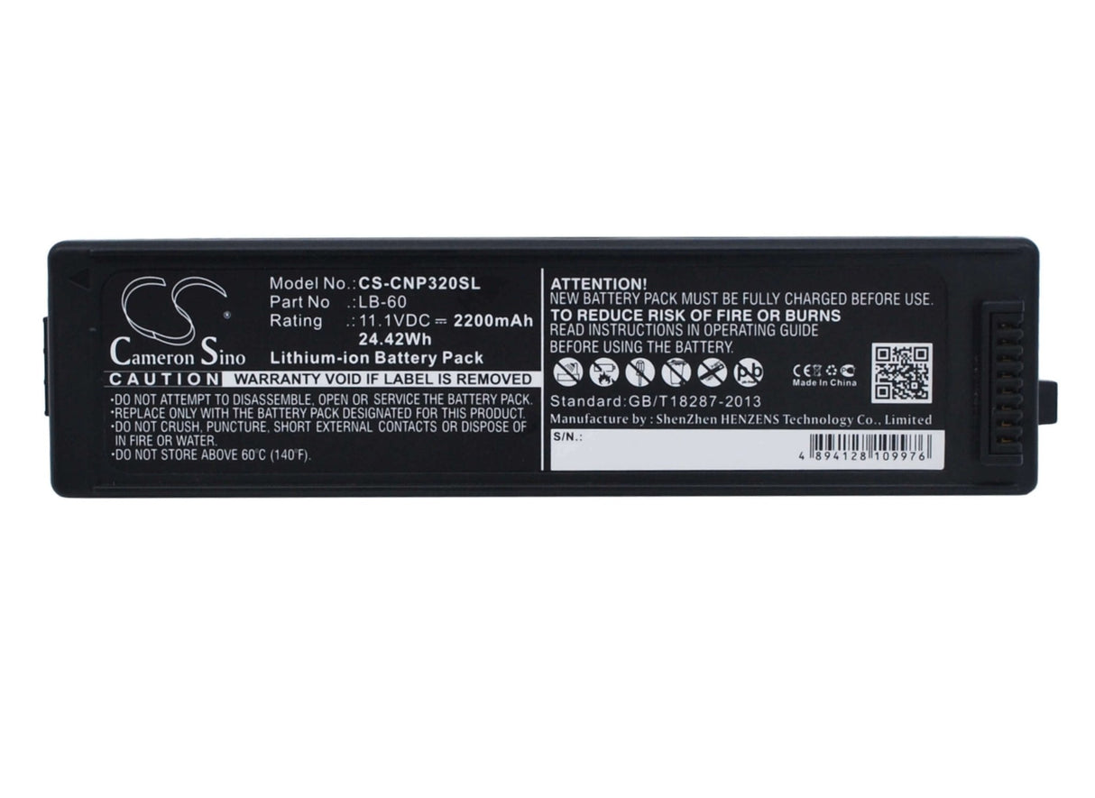 11.1V, Li-ion, 2200mAh, Printer battery fits Canon, 2446b003, Lk-62, Pixma I260, 24.42Wh Printer Cameron Sino Technology Limited