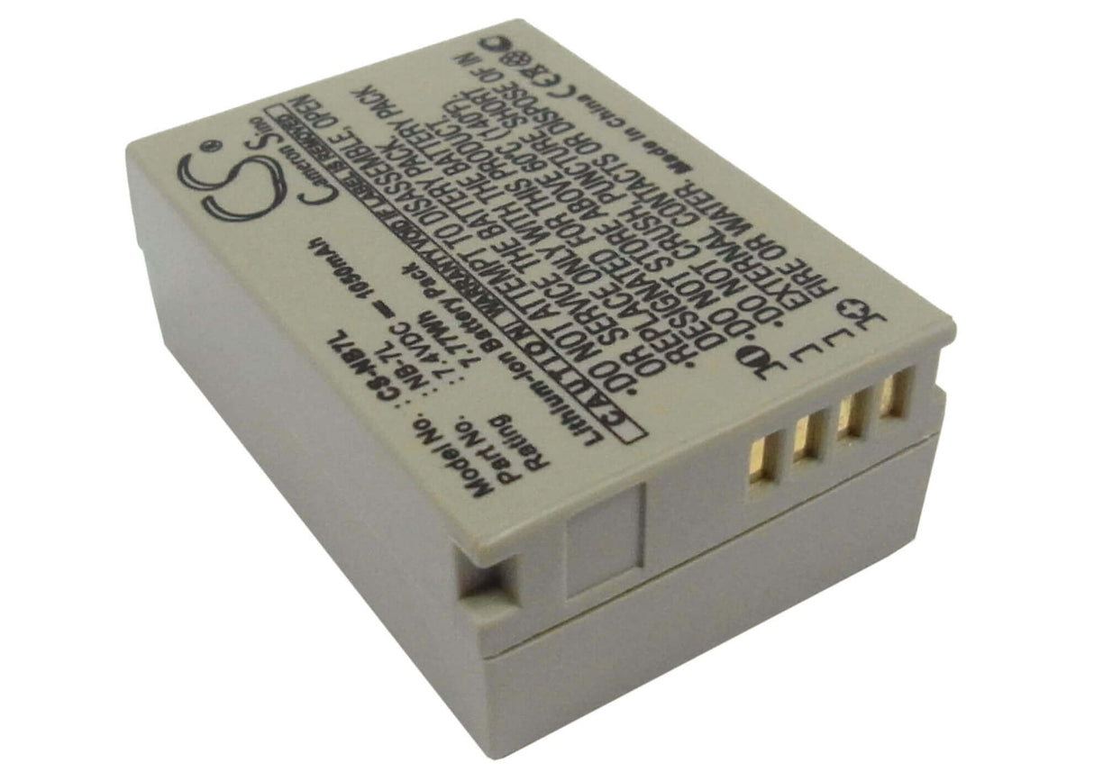 7.4V, Li-ion, 1050mAh, Camera battery fits Canon, Nb-7l, Powershot G10, Powershot G10 Is, 7.77Wh Camera Cameron Sino Technology Limited (Camera)