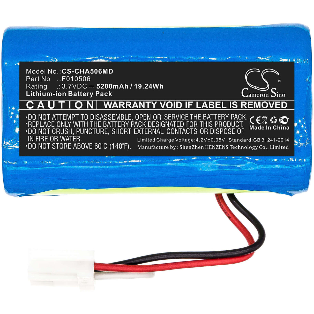 3.7V, Li-ion, 5200mAh, Medical battery fits Cardinalhealth, F010506, Kangaroo Joey, Kangaroo Joey Enteral Feeding, 19.24Wh Medical Cameron Sino Technology Limited (Medical)