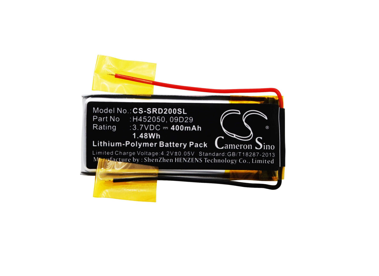 3.7V, Li-Polymer, 400mAh, Headset battery fits Scala Rider, Cardo, 09d29, Freecom 4+, Q2, 1.48Wh Wireless Headset Cameron Sino Technology Limited