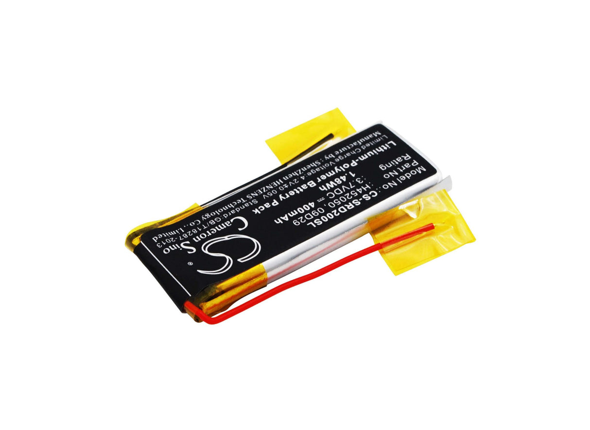 3.7V, Li-Polymer, 400mAh, Headset battery fits Scala Rider, Cardo, 09d29, Freecom 4+, Q2, 1.48Wh Wireless Headset Cameron Sino Technology Limited