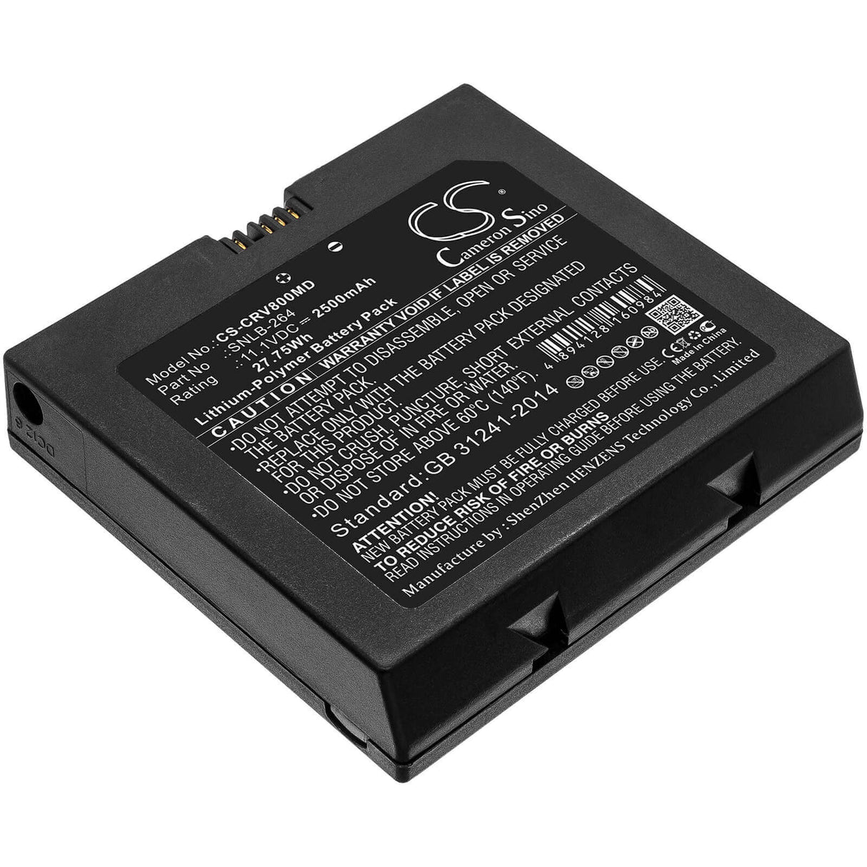 11.1V, Li-Polymer, 2500mAh, Medical battery fits Carejoy, Snlb-264, H8, Handheld Portable Ultrasound S, 27.75Wh Medical Cameron Sino Technology Limited (Medical)