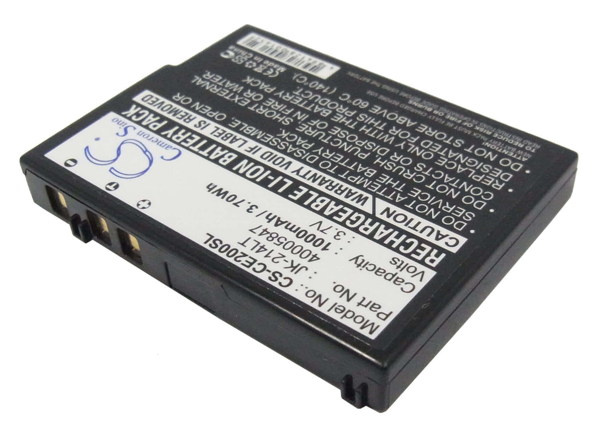 3,7V, Li-ion, 1000mAh, batterie PDA compatible avec Medion, Casio, Jk-214lt, Cassiopeia K-835pu, Cassiopeia E-200, 3,7Wh PDA, Pocket PC Cameron Sino Technology Limited (Suspendu)