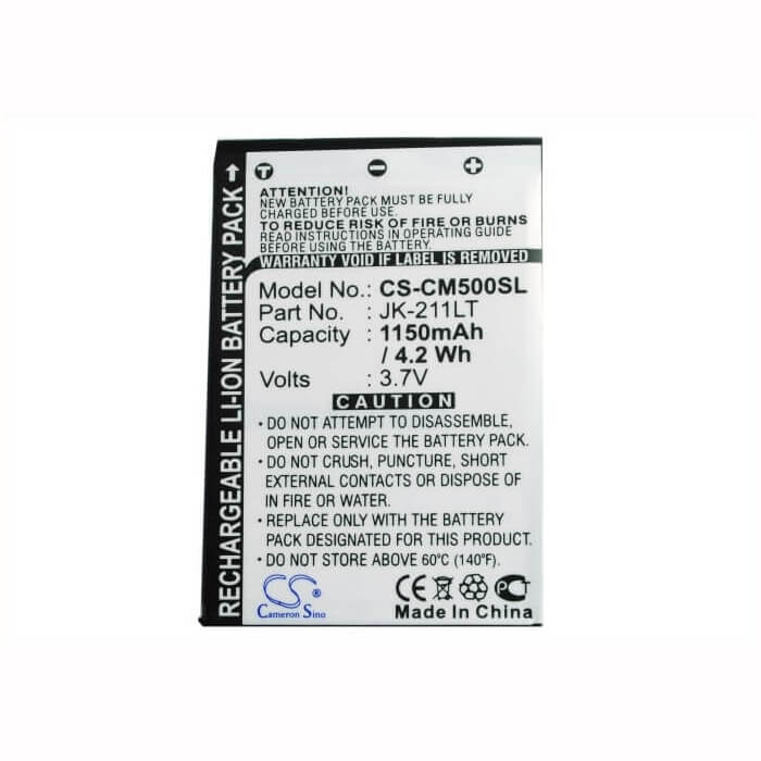 3.7V, Li-ion, 1150mAh, PDA battery fits Casio, Jk-211lt, Cassiopeia Em500, Cassiopeia Em-500, 4.26Wh PDA, Pocket PC Cameron Sino Technology Limited (Suspended)