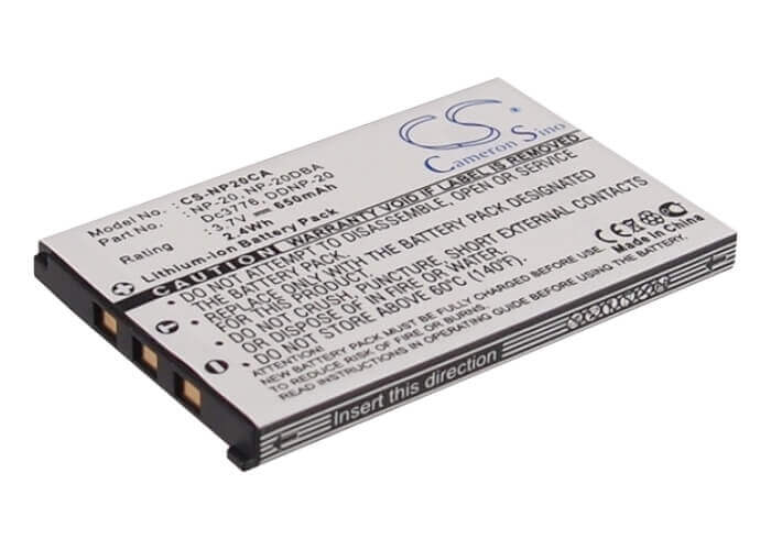 3.7V, Li-ion, 650mAh, Camera battery fits Casio, Np-20, Exilim Card Ex-s880, Exilim Card Ex-s880bk, 2.405Wh Camera Cameron Sino Technology Limited (Camera)