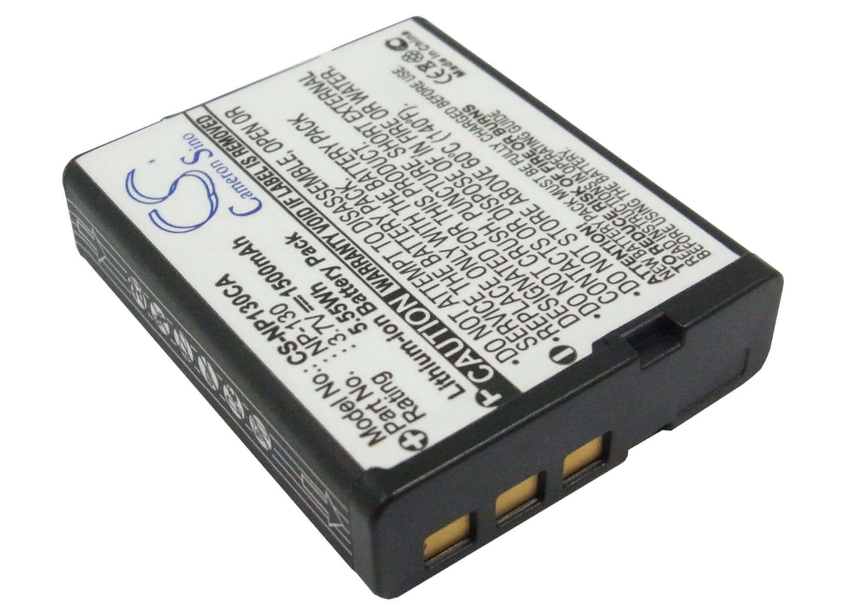 3.7V, Li-ion, 1500mAh, Camera battery fits Casio, Np-130, Exilim Ex-fc300s, Exilim Ex-h30, 5.55Wh Camera Cameron Sino Technology Limited (Camera)