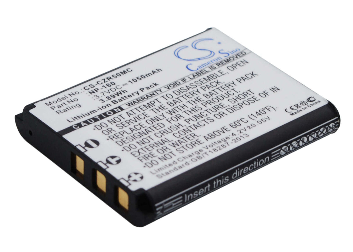 3.7V, Li-ion, 1050mAh, Camera battery fits Casio, Np-160, Exilim Ex-fc500, Exilim Ex-zr50, 3.885Wh Camera Cameron Sino Technology Limited (Camera)
