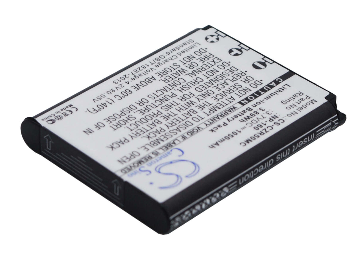 3.7V, Li-ion, 1050mAh, Camera battery fits Casio, Np-160, Exilim Ex-fc500, Exilim Ex-zr50, 3.885Wh Camera Cameron Sino Technology Limited (Camera)