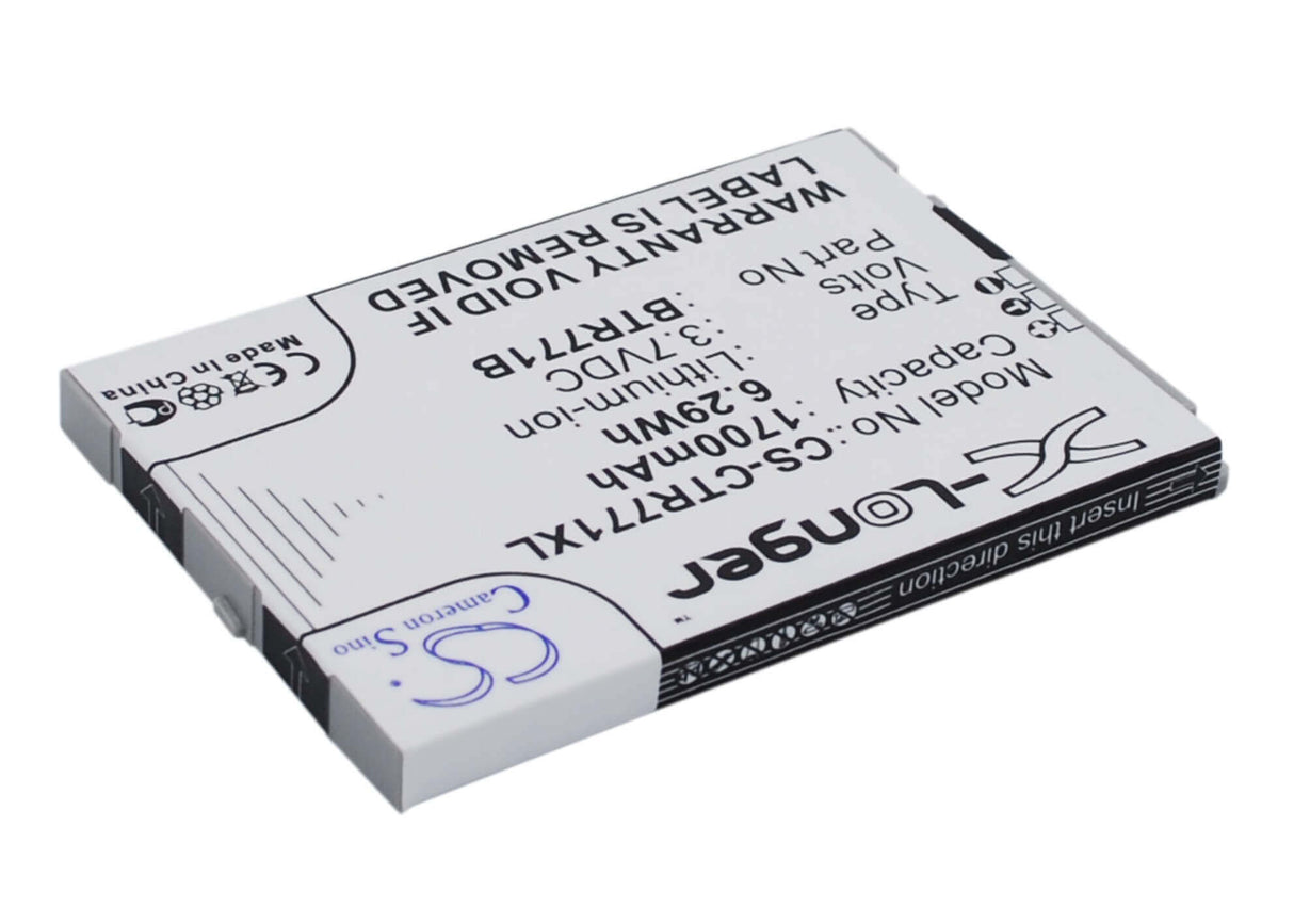 3.7V, Li-ion, 1700mAh, SmartPhone battery fits Verizon, Casio, Btr771b, C771, Gzone Commando C771, 6.29Wh Mobile, SmartPhone Cameron Sino Technology Limited (Smartphone)
