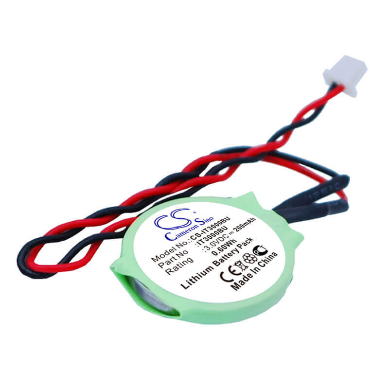 3.0V, Lithium, 200mAh, CMOS / Batterie de secours compatible avec Casio, IT3000, IT3000m53e, 0.60Wh CMOS / BackUp Cameron Sino Technology Limited