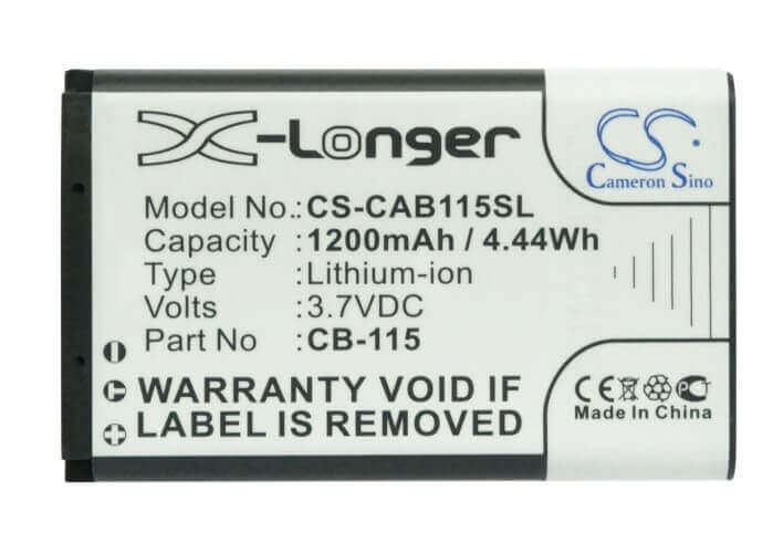 3.7V, Li-ion, 1200mAh, SmartPhone battery fits Cat, Cb-115, B100, 4.44Wh Mobile, SmartPhone Cameron Sino Technology Limited (Smartphone)
