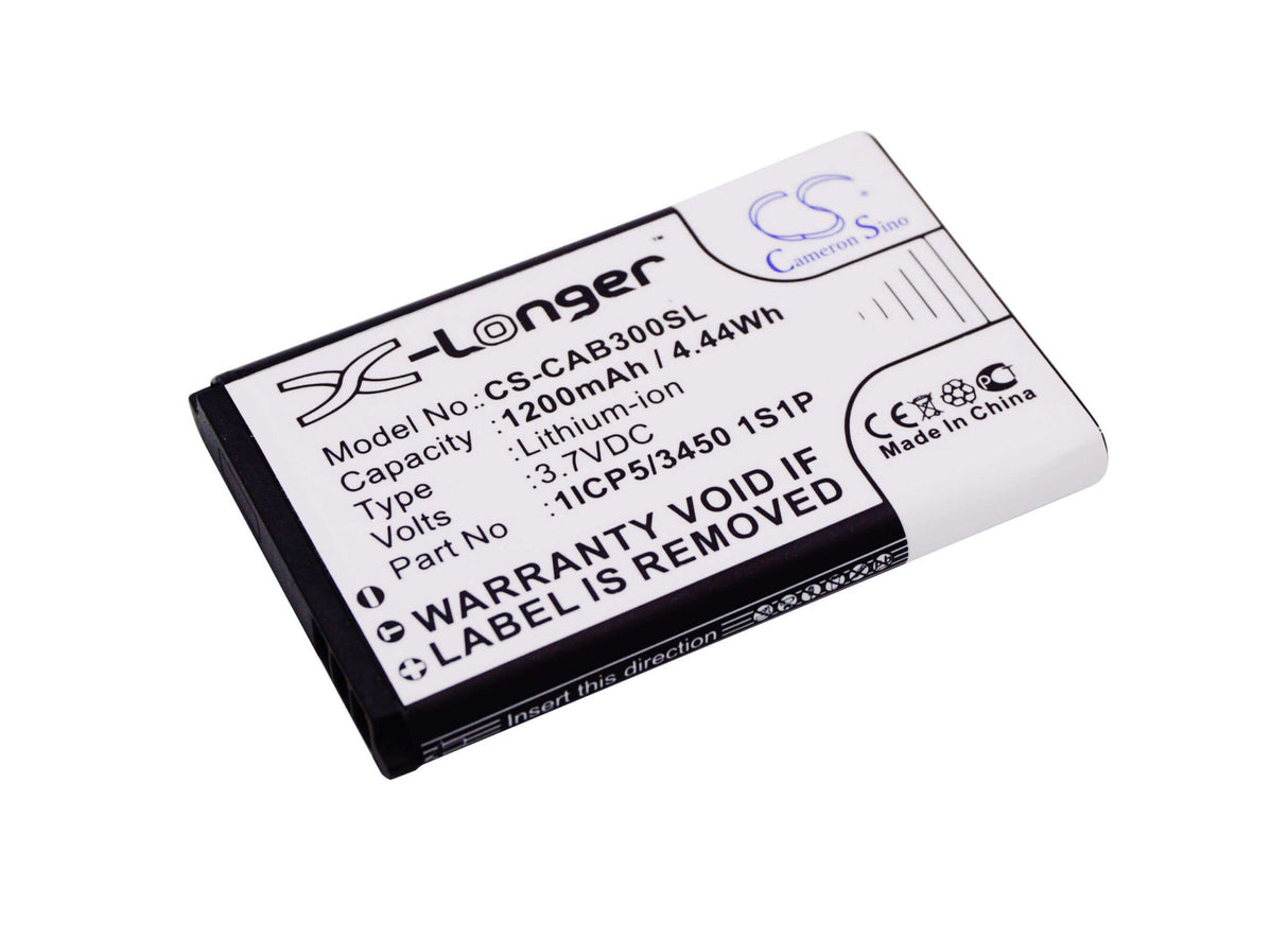 3.7V, Li-ion, 1200mAh, SmartPhone battery fits Manta, Cat, 1icp5/3450 1s1p, B30, 4.44Wh Mobile, SmartPhone Cameron Sino Technology Limited (Smartphone)