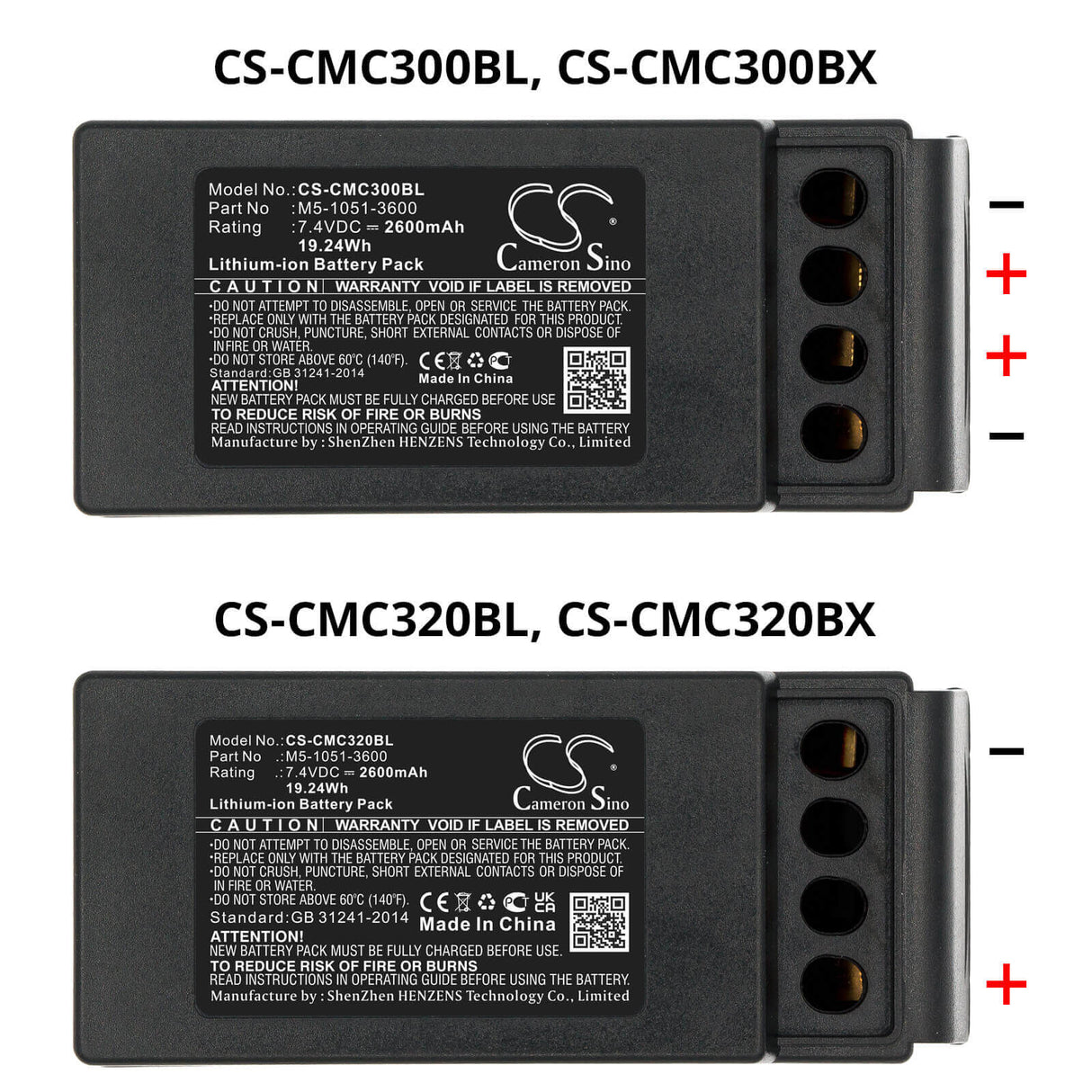 Crane Remote Battery For Cavotec, M9-1051-3600 Ex, Mc-3, Mc-3000 7.4v, 3400mah - 25.16wh Crane Remote Control Cameron Sino Technology Limited