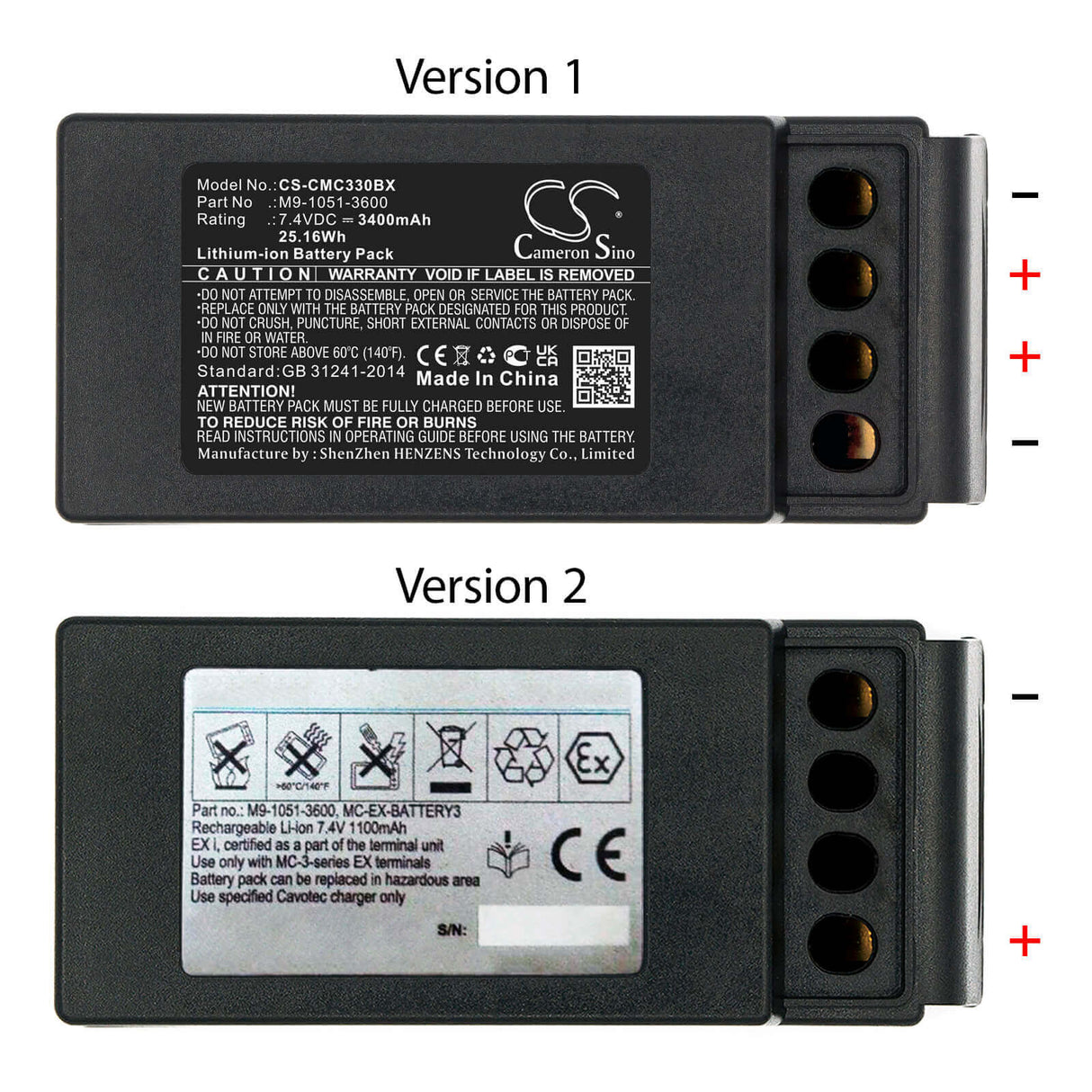 Crane Remote Battery For Cavotec, Mc3300 7.4v, 3400mah - 25.16wh Crane Remote Control Cameron Sino Technology Limited