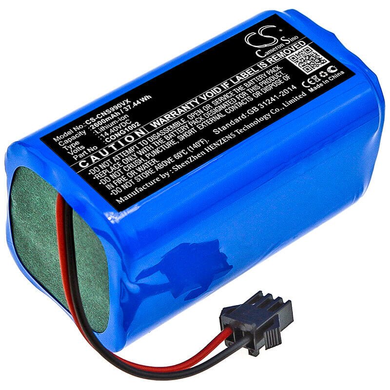14.4V, Li-ion, 2600mAh, Vacuum battery fits Solac, Neatsvor, Conga 1090, Conga 1090 Connected, Conga 1091, 37.44Wh Vacuum Cameron Sino Technology Limited