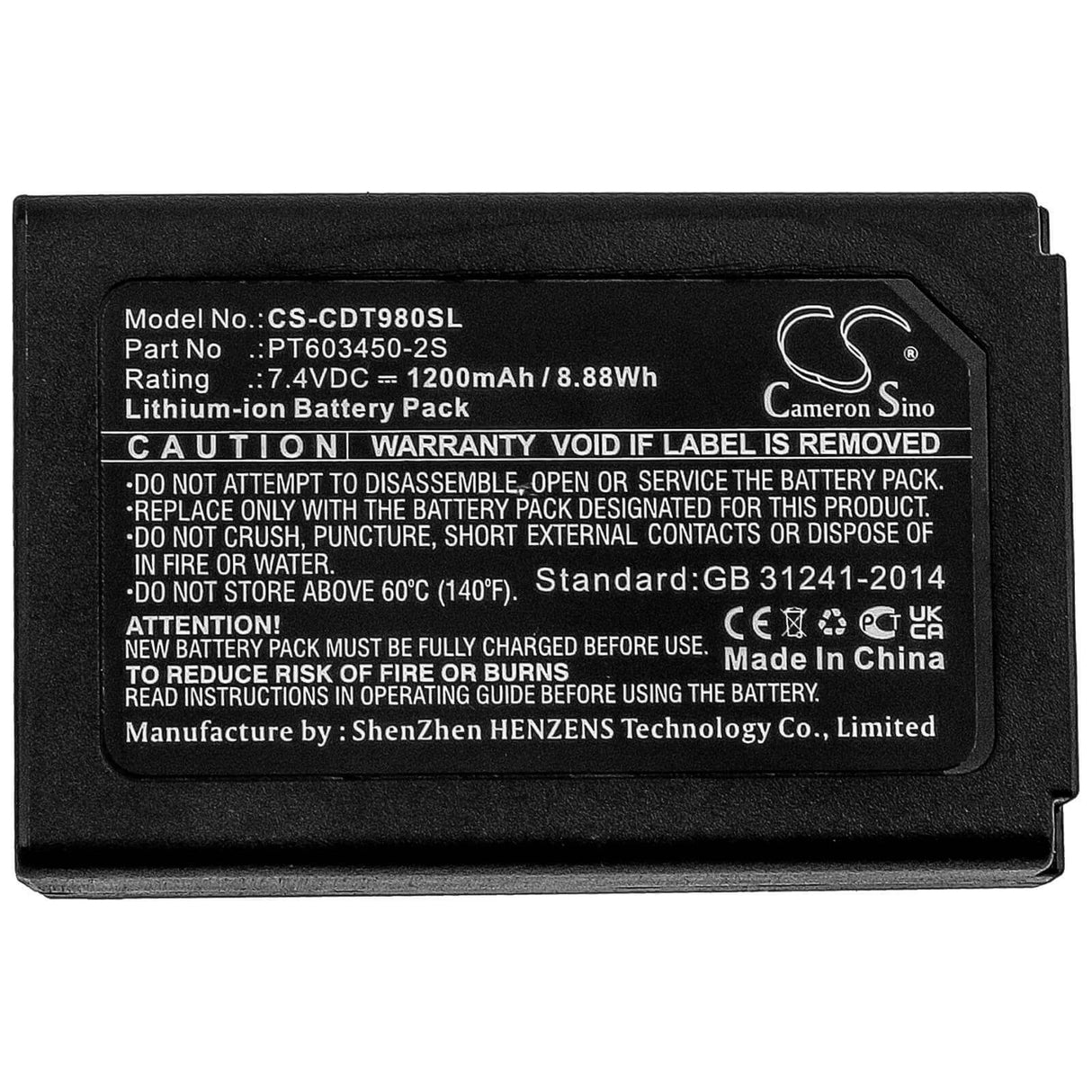 Batterie d'équipement pour Cem, Dt-9880, Dt-9880m, Dt-9881 7.4v, 1200mah - 8.88wh Équipement, Enquête, Test Cameron Sino Technology Limited