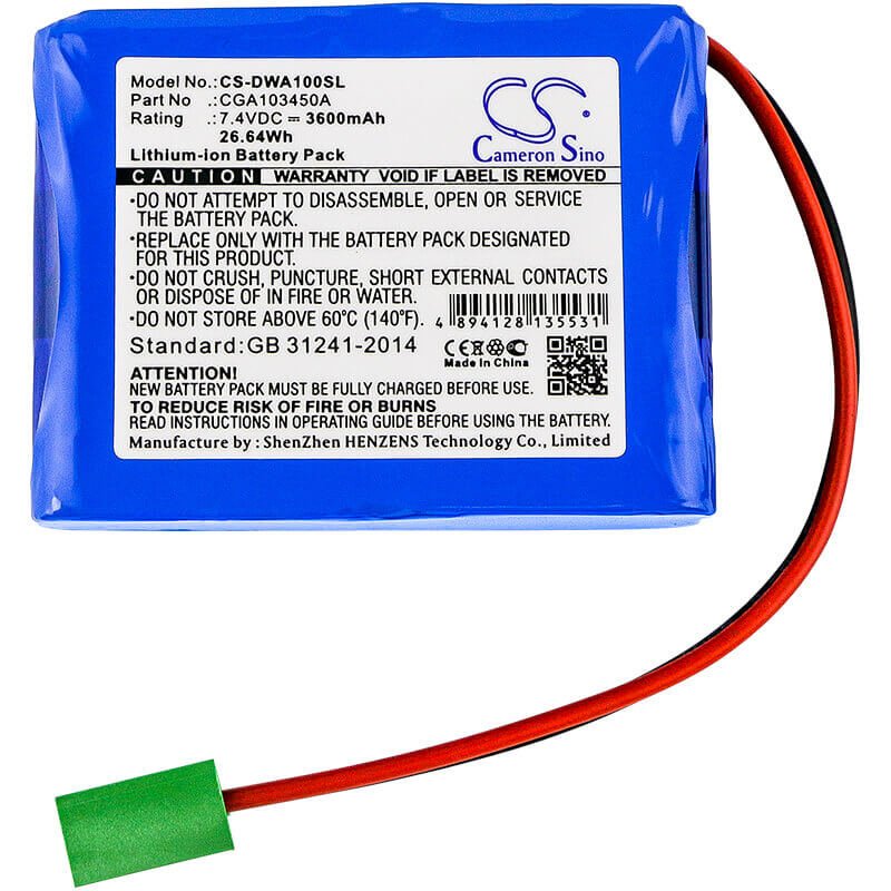 7.4V, Li-ion, 3600mAh, Equipment battery fits Cemb, Wheel Alignment System, Cga103450a, DWA 1000 wheel, 26.64Wh Equipment, Survey, Test Cameron Sino Technology Limited