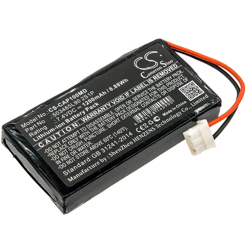 7.4V, Li-ion, 1200mAh, Medical battery fits Charmcare, 503465l90 2s1p, Accuro Pulse Oximeter, Accuro Tabletop Pulse Oximeter, 8.88Wh Medical Cameron Sino Technology Limited (Medical)