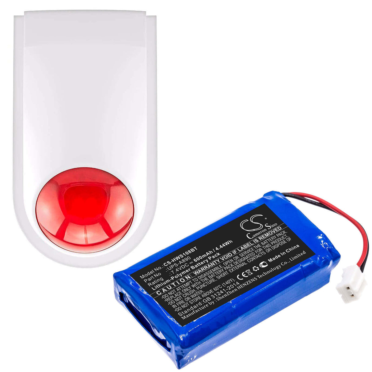 Alarm Battery For Chuango, Ws-108 7.4v, 600mah - 4.44wh Alarm System Cameron Sino Technology Limited