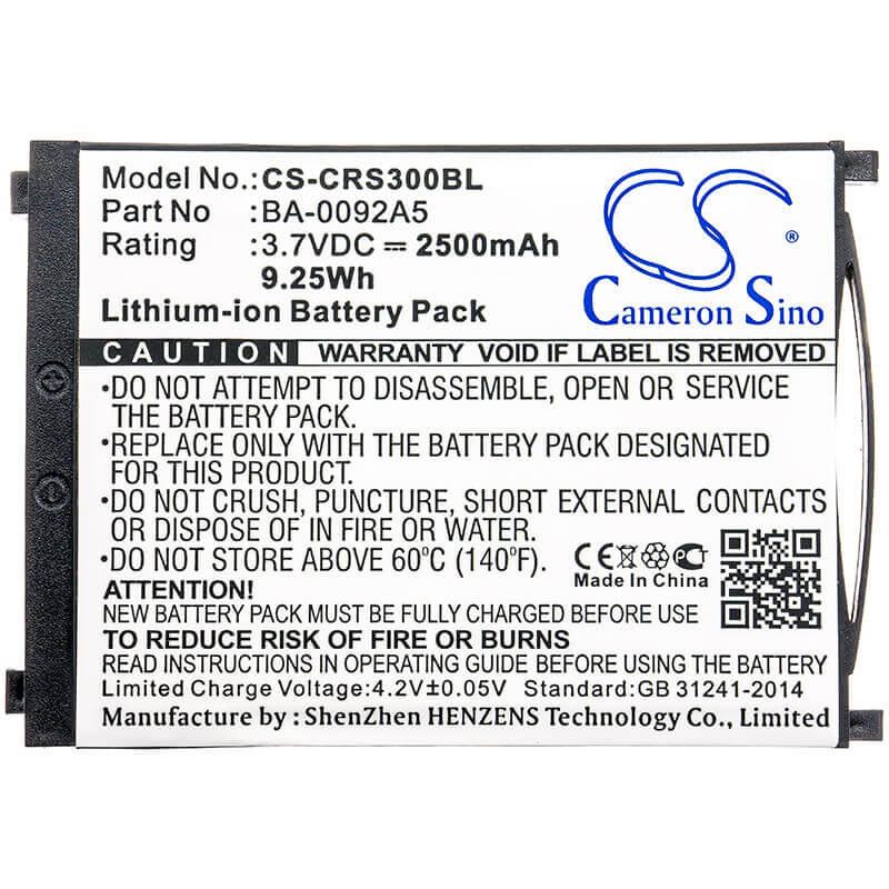 Batterie de scanner de code-barres pour Cipherlab, Rs30, 3.7v, 2500mah - 9.25wh Scanner de code-barres Cameron Sino Technology Limited
