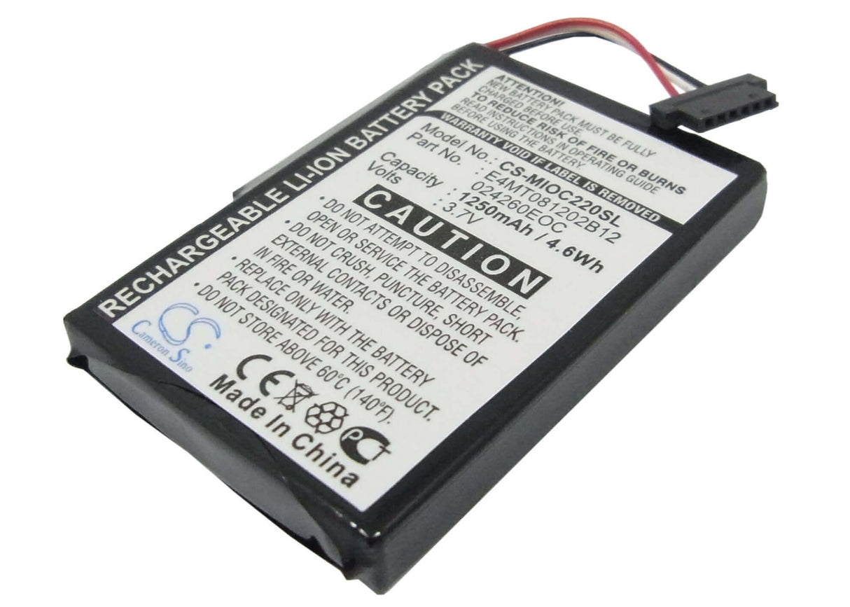 3,7V, Li-ion, 1250mAh, batterie GPS compatible avec Pioneer, Mitac, Clarion, Medion, Bplp1200 11-b0001mx, Map 770, Map770, 4,63Wh GPS, Navigator Cameron Sino Technology Limited