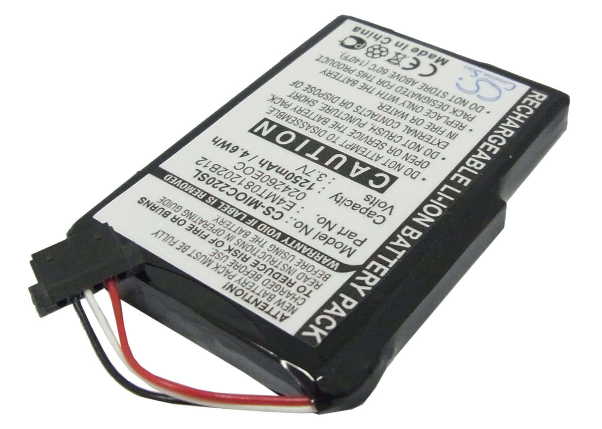 3,7V, Li-ion, 1250mAh, batterie GPS compatible avec Pioneer, Mitac, Clarion, Medion, Bplp1200 11-b0001mx, Map 770, Map770, 4,63Wh GPS, Navigator Cameron Sino Technology Limited