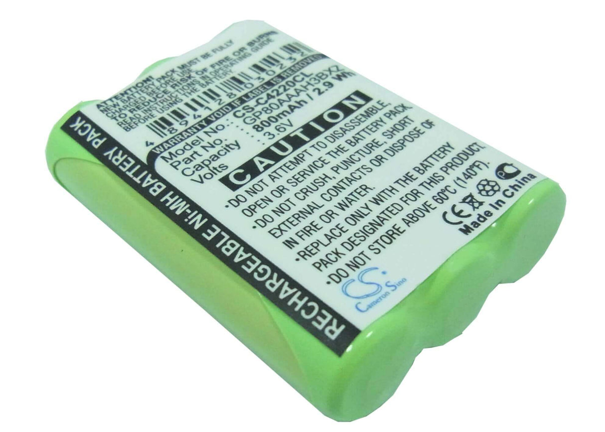 3.6V, Ni-MH, 800mAh, Cordless Phone battery fits Clarity, Gp80aaah3bxz, Professional C4220, Professional C4230, 2.88Wh Cordless Phone Cameron Sino Technology Limited (Cordless Phone)