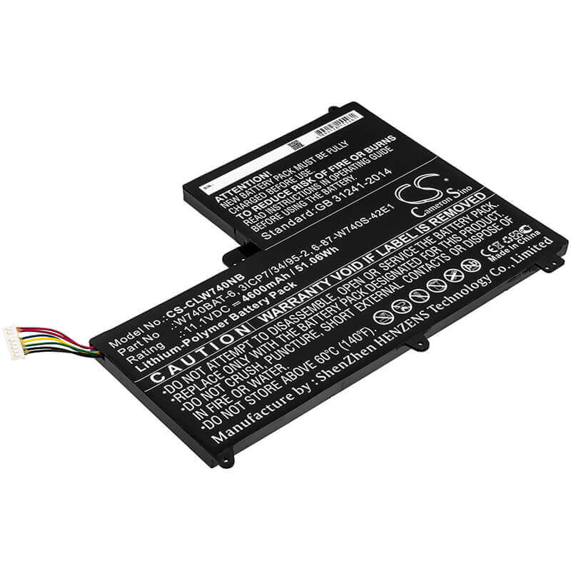 Battery For Clevo, S413, W740su, Sager 11.1v, 4600mah - 51.06wh Notebook, Laptop Cameron Sino Technology Limited