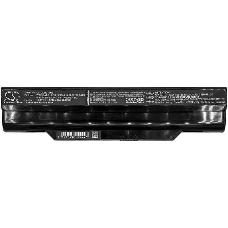 Battery For Clevo, W230, W230sd, W230ss 11.1v, 5200mah - 57.72wh Notebook, Laptop Cameron Sino Technology Limited