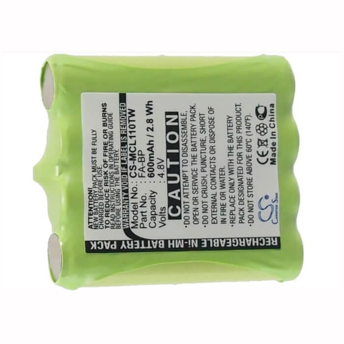 4.8V, Ni-MH, 600mAh, Two-Way Radio battery fits Motorola, Microtalk, Maxon, Cobra, Audioline, Acc-214, 2.88Wh Two-Way Radio Cameron Sino Technology Limited (Suspended)