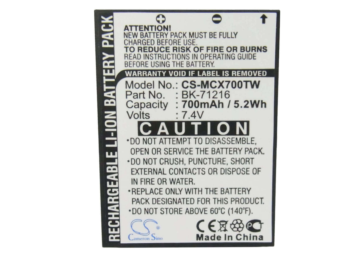 Two-Way Radio Battery For Cobra Li3900, Li3950, Li4900 7.4v, 700mah - 5.18wh Two-Way Radio Cameron Sino Technology Limited