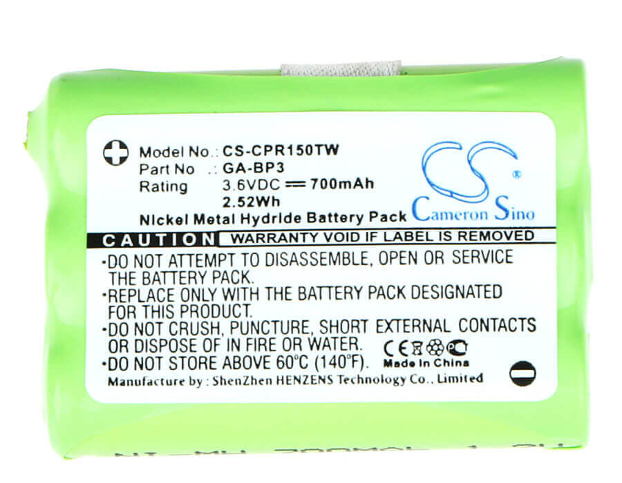 3.6V, Ni-MH, 700mAh, Two-Way Radio battery fits Doro, Switel, Cobra, Bt-0947, Pr145, Pr150, 2.52Wh Two-Way Radio Cameron Sino Technology Limited