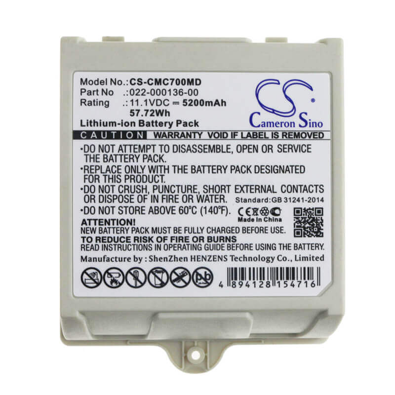 11.1V, Li-ion, 5200mAh, Medical battery fits Comen, 022-000136-00, C70, 57.72Wh Medical Cameron Sino Technology Limited (Medical)
