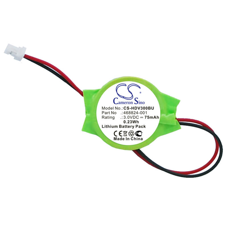 3.0V, Lithium, 75mAh, CMOS / BackUp battery fits Hp, Compaq, 468824-001, Armada E500, Armada E700, 0.23Wh CMOS / BackUp Cameron Sino Technology Limited