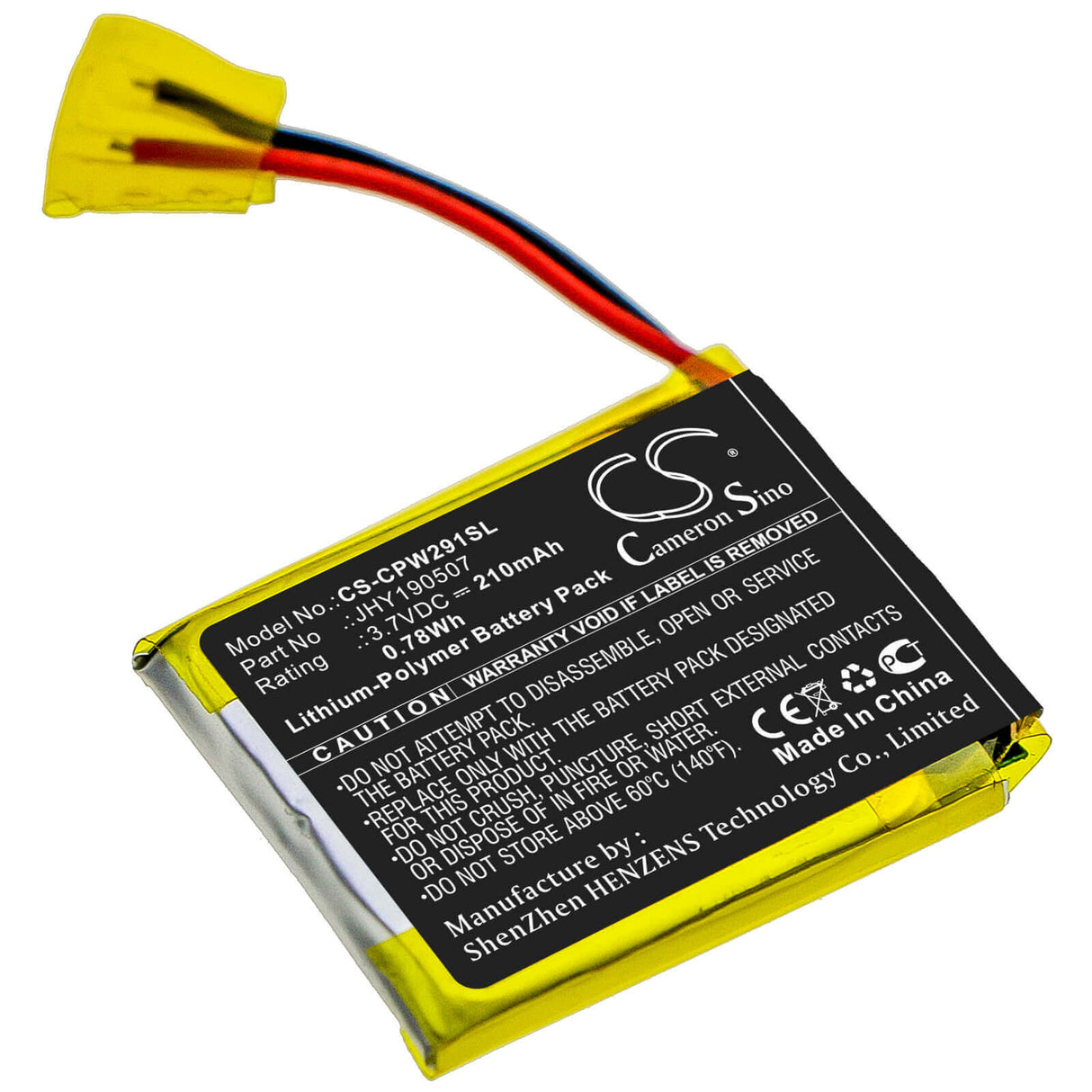 Remote Start Battery For Compustar, 2w901r-ss 3.7v, 210mah - 0.96wh Remote Start and Entry Systems Cameron Sino Technology Limited