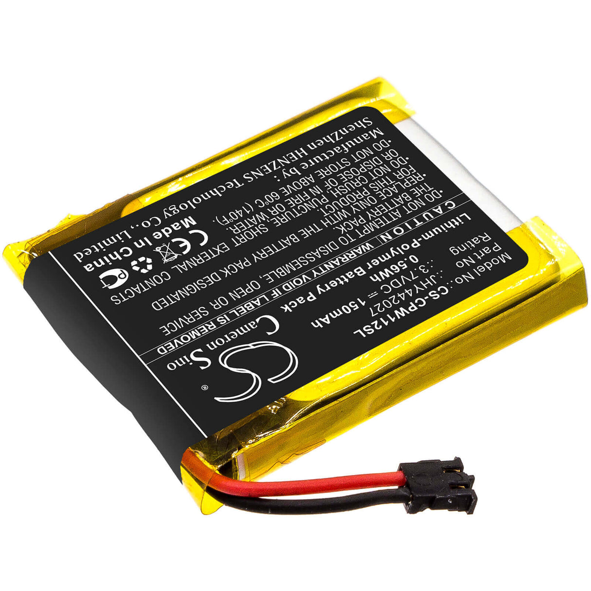 3.7V, Li-Polymer, 150mAh, Remote Start battery fits Compustar, Jhy442027, 2wt11r, 2wt11r-ss, 0.56Wh Remote Start and Entry Systems Cameron Sino Technology Limited