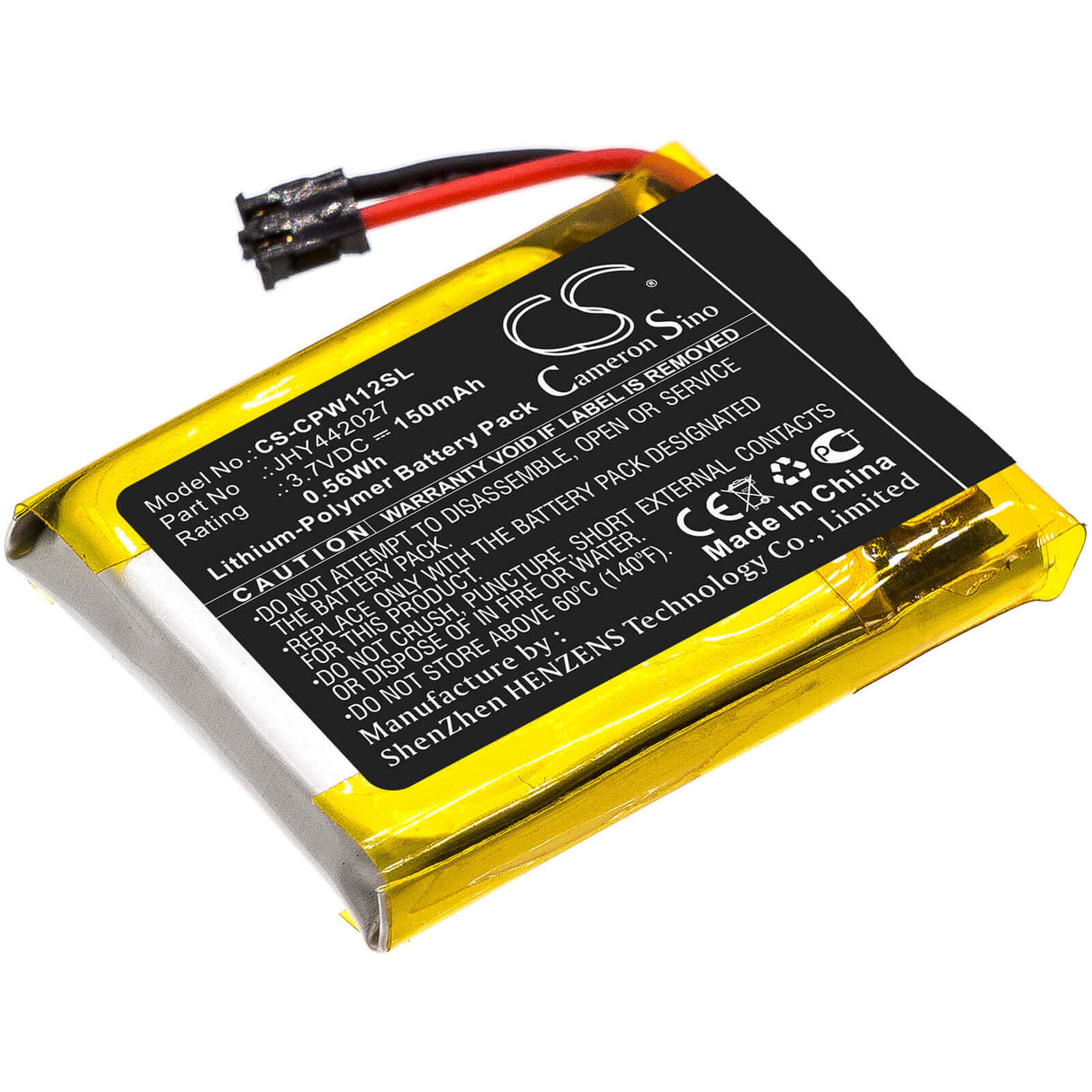 3.7V, Li-Polymer, 150mAh, Remote Start battery fits Compustar, Jhy442027, 2wt11r, 2wt11r-ss, 0.56Wh Remote Start and Entry Systems Cameron Sino Technology Limited