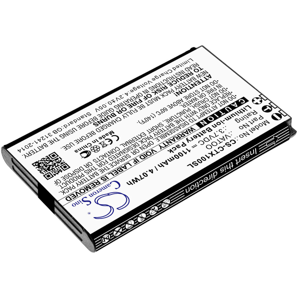 Battery For Contacta, Rf-rx1, Rf-trx, Rf-tx1 3.7v, 1100mah - 4.07wh Stage Monitor System Cameron Sino Technology Limited