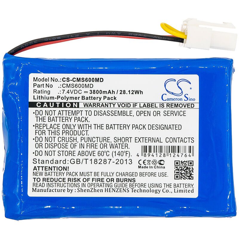 7.4V, Li-Polymer, 3800mAh, Medical battery fits Contec, 88889457, Cms6000, Monitor Cms6000, 28.12Wh Medical Cameron Sino Technology Limited (Medical)