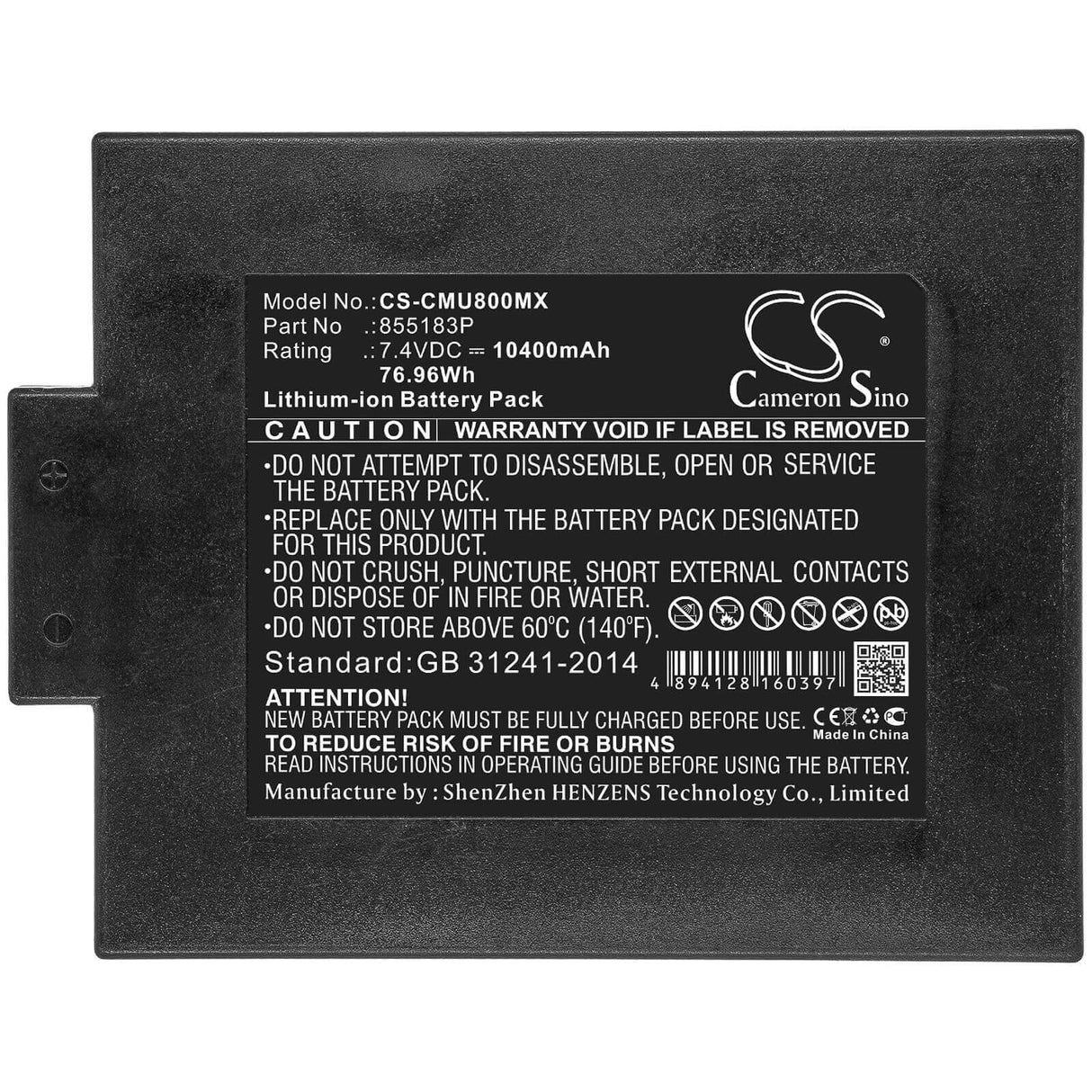 7.4V, Li-ion, 10400mAh, Medical battery fits Contec, 855183p, Cms8000 Icu Patient Monitor, Monitor Meditech M8000s, 76.96Wh Medical Cameron Sino Technology Limited (Medical)