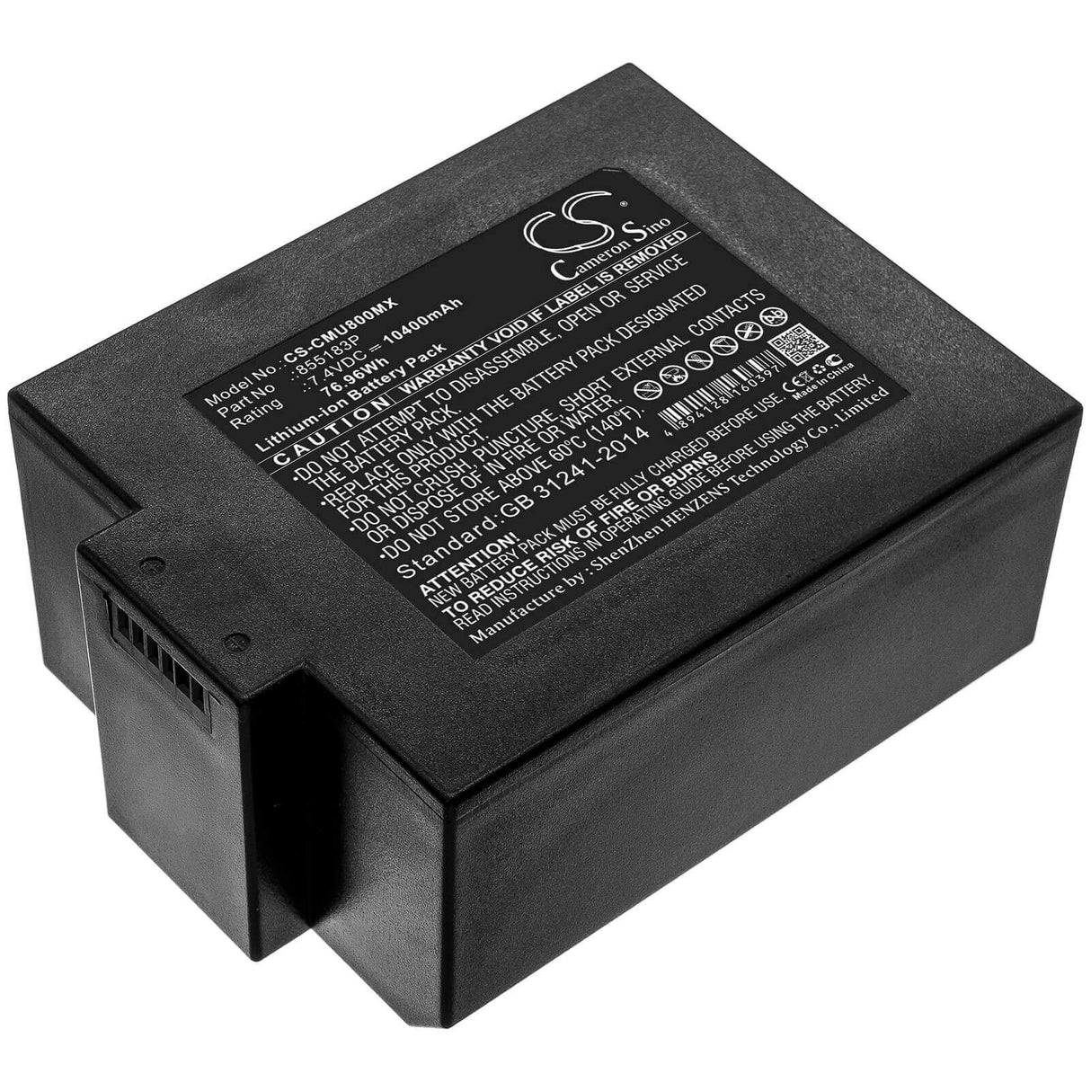 7.4V, Li-ion, 10400mAh, Medical battery fits Contec, 855183p, Cms8000 Icu Patient Monitor, Monitor Meditech M8000s, 76.96Wh Medical Cameron Sino Technology Limited (Medical)