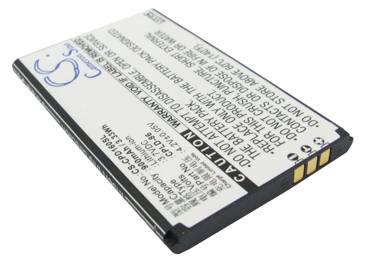 3.7V, Li-ion, 900mAh, SmartPhone battery fits Coolpad, Cpld-86, 1606, 1606+, 3.33Wh Mobile, SmartPhone Cameron Sino Technology Limited (Suspended)