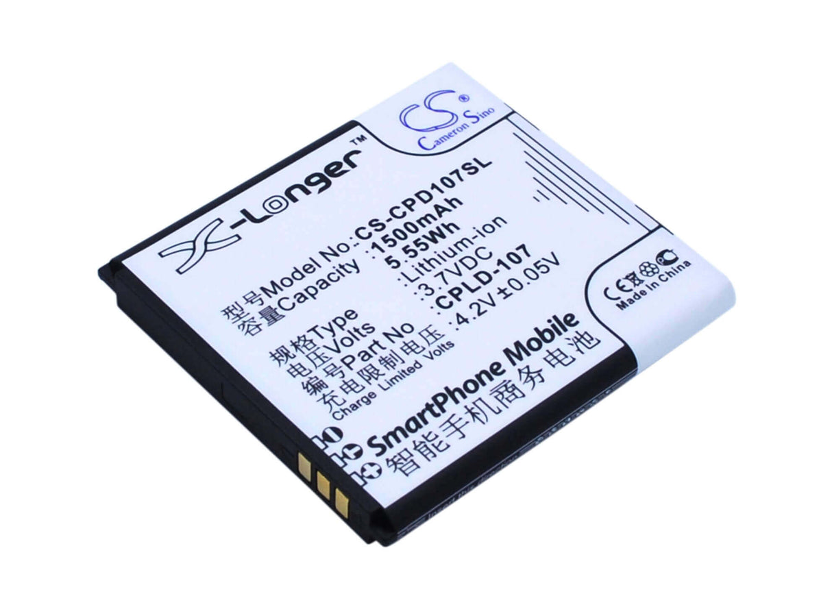 3.7V, Li-ion, 1500mAh, SmartPhone battery fits Coolpad, Cpld-107, 5108, 5109, 5.55Wh Mobile, SmartPhone Cameron Sino Technology Limited (Suspended)