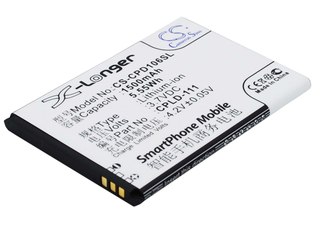3.7V, Li-ion, 1500mAh, SmartPhone battery fits Coolpad, Cpld-106, 5213, 5216d, 5.55Wh Mobile, SmartPhone Cameron Sino Technology Limited (Smartphone)